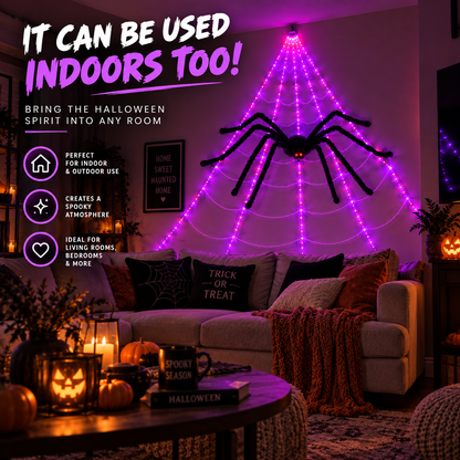 Giant Purple LED Halloween Web Lights
